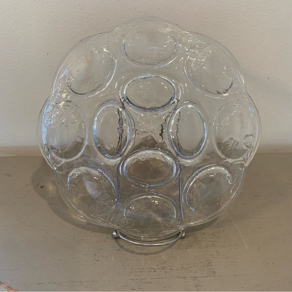 VTG Anchor Hocking Savannah Clear Glass Deviled Egg Plate - Picture 2 of 5